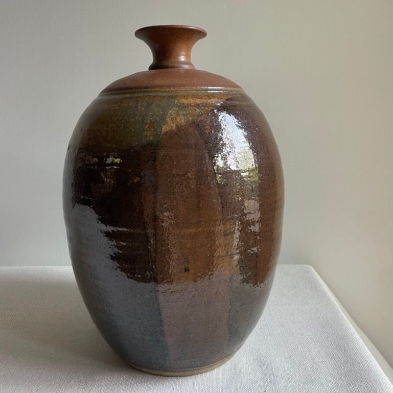 Hand thrown large clay vessel