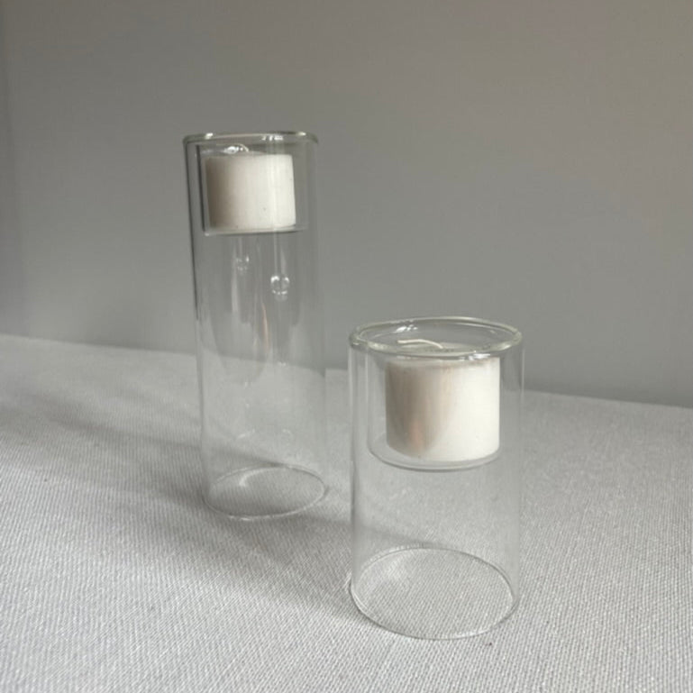 Glass elevated votive holders