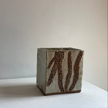 Hand built pottery vase