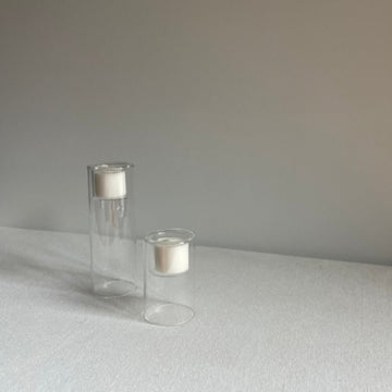 Glass elevated votive holders