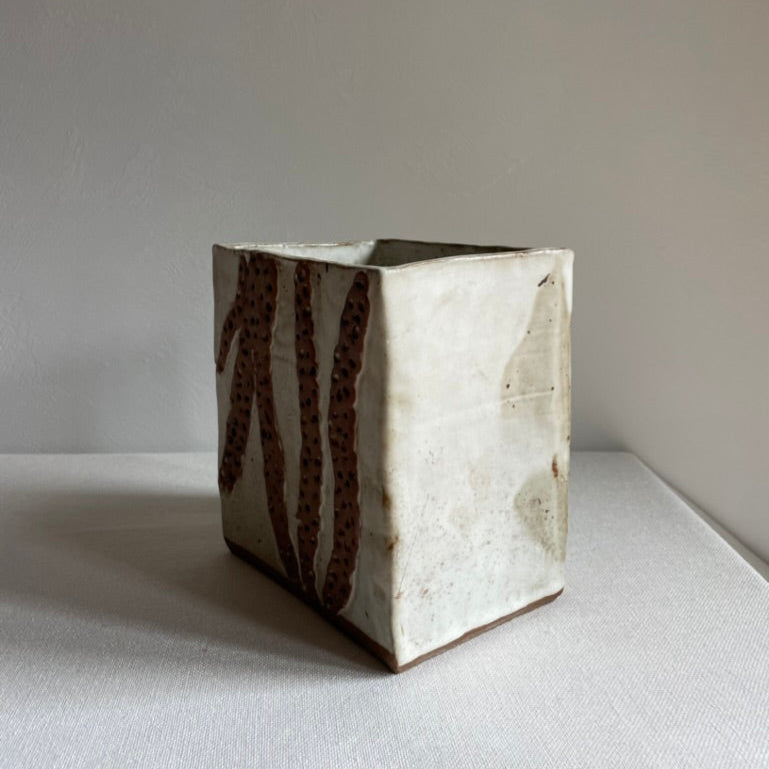 Hand built pottery vase