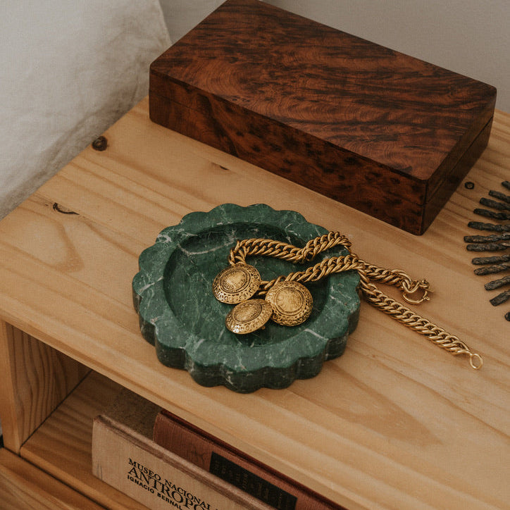 Flor catchall - emerald marble