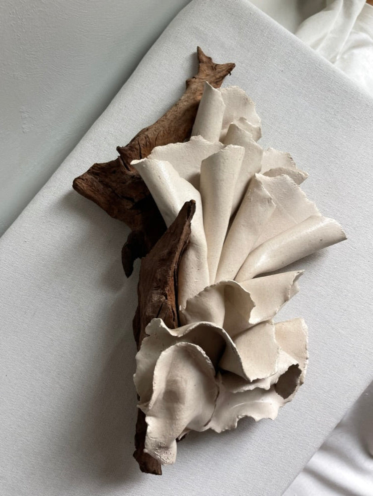 Organic wood & clay sculpture