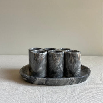 Shot glass set - grety marble