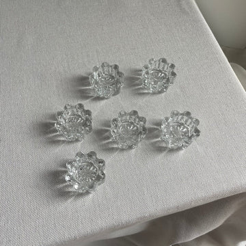 Glass flower shaped salt cellars (set of 6)