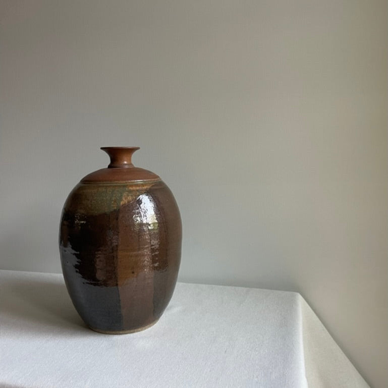 Hand thrown large clay vessel