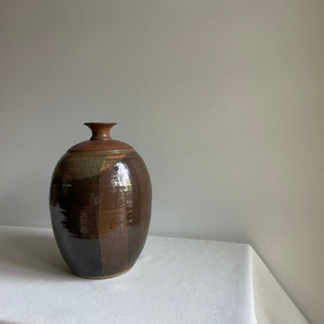 Hand thrown large clay vessel