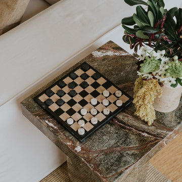 Marble & Onyx Checkers Pieces