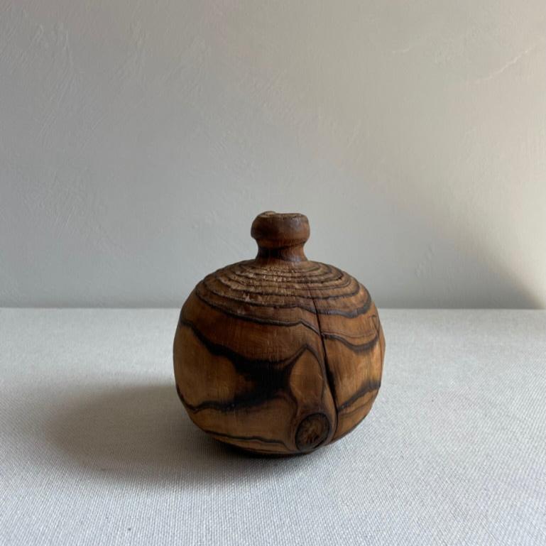 Hand-carved wood bud vase
