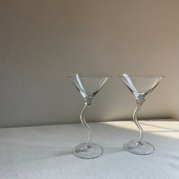 Squiggle martini glasses (set of 2)