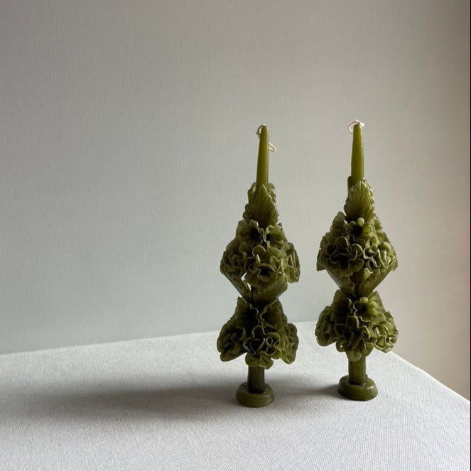 Hand-made beeswax flower candles