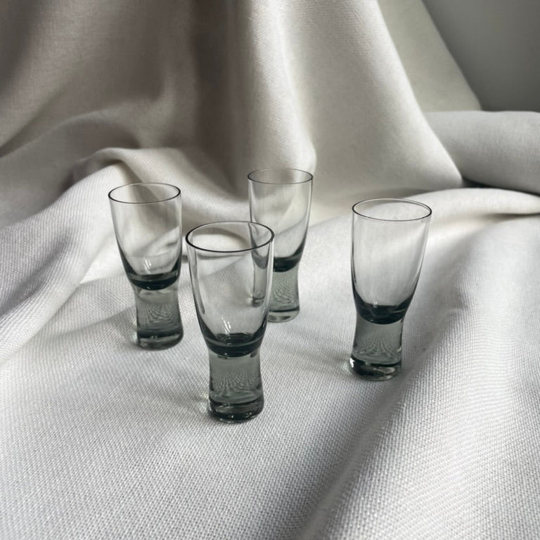 Smokey blue shot glasses (set of 4)