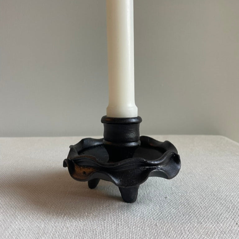 Hand-made clay taper holder