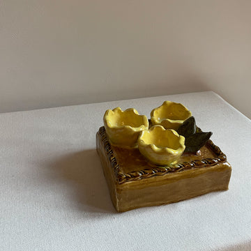 Hand-built lemon serving dish