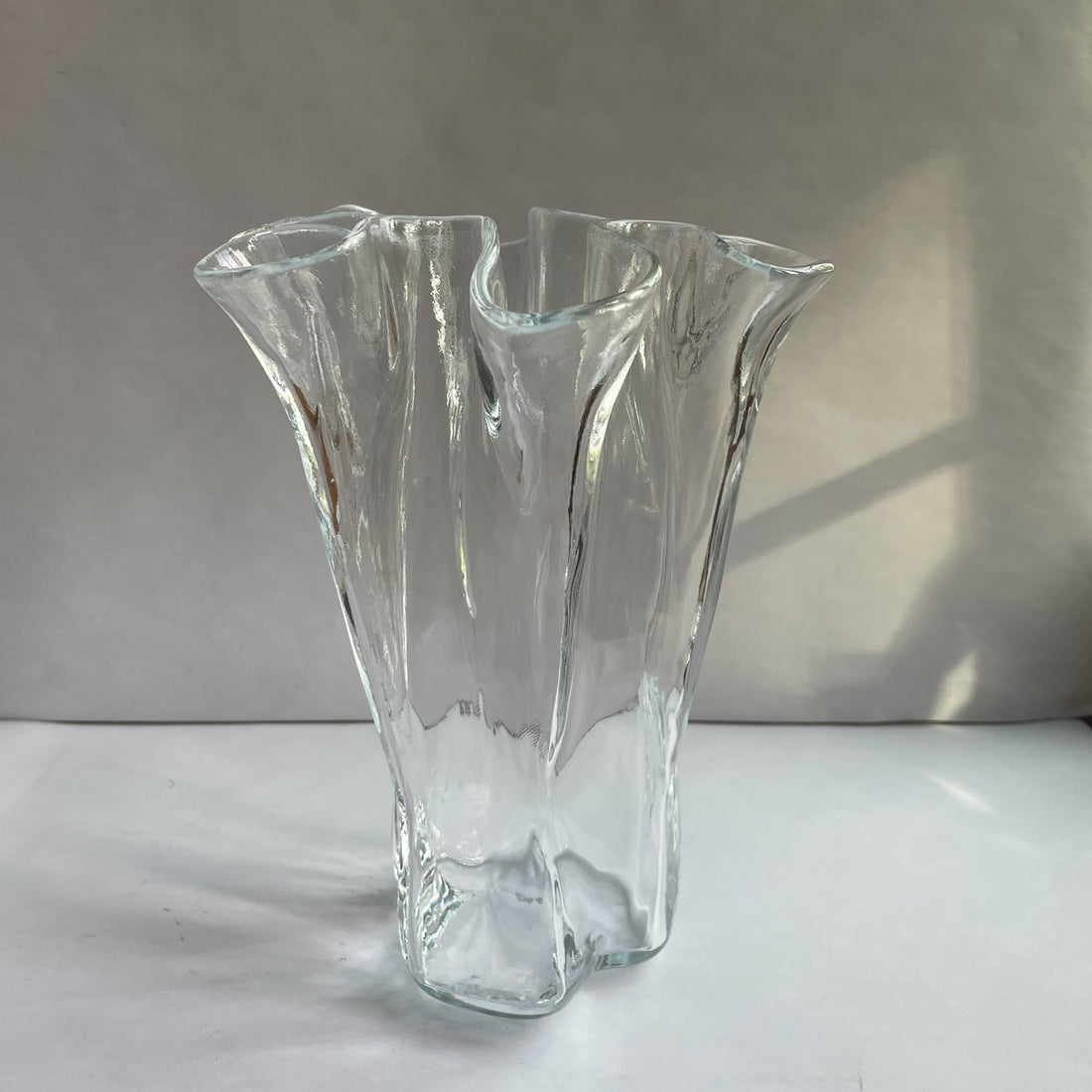 Folded glass vase