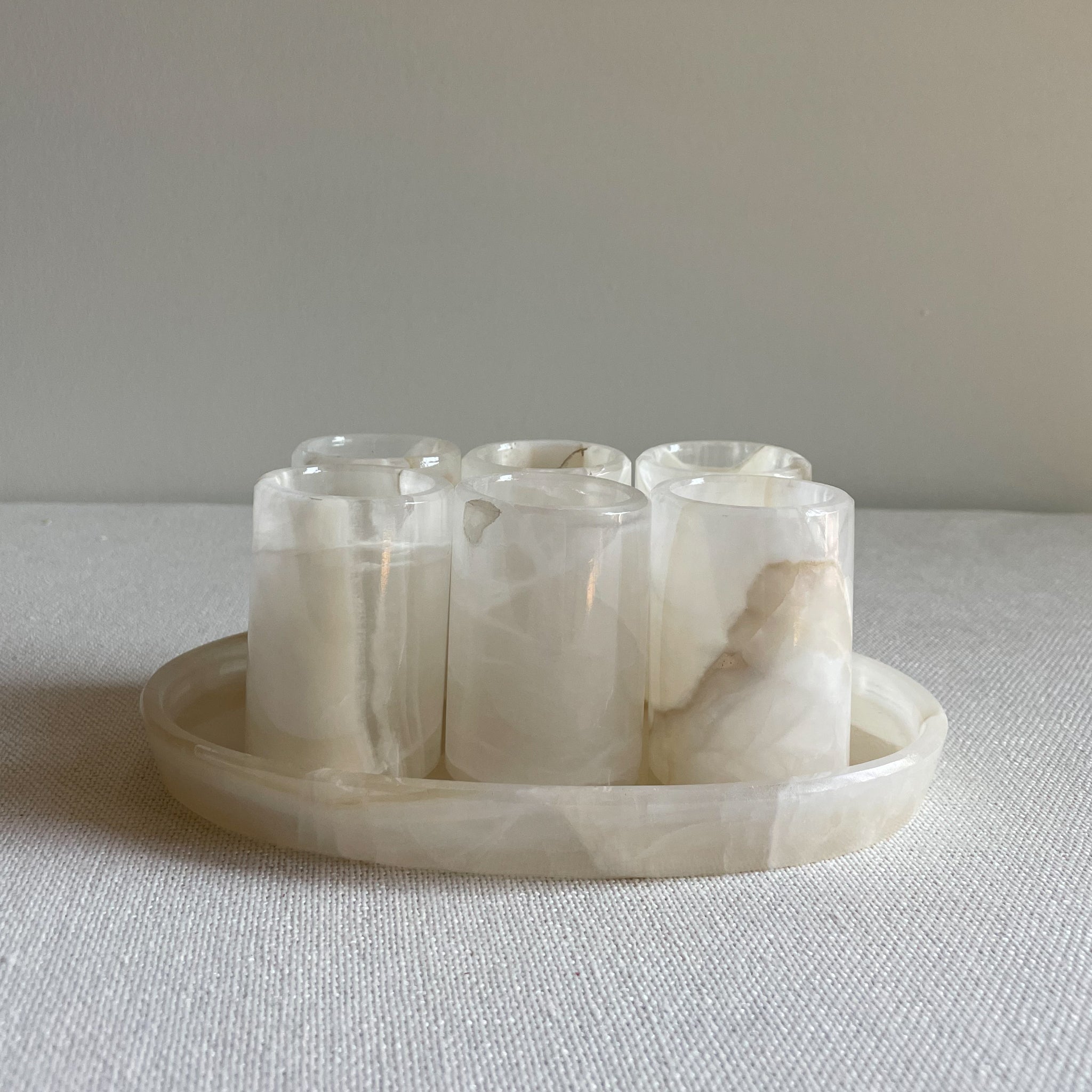 Shot glass set - white onyx