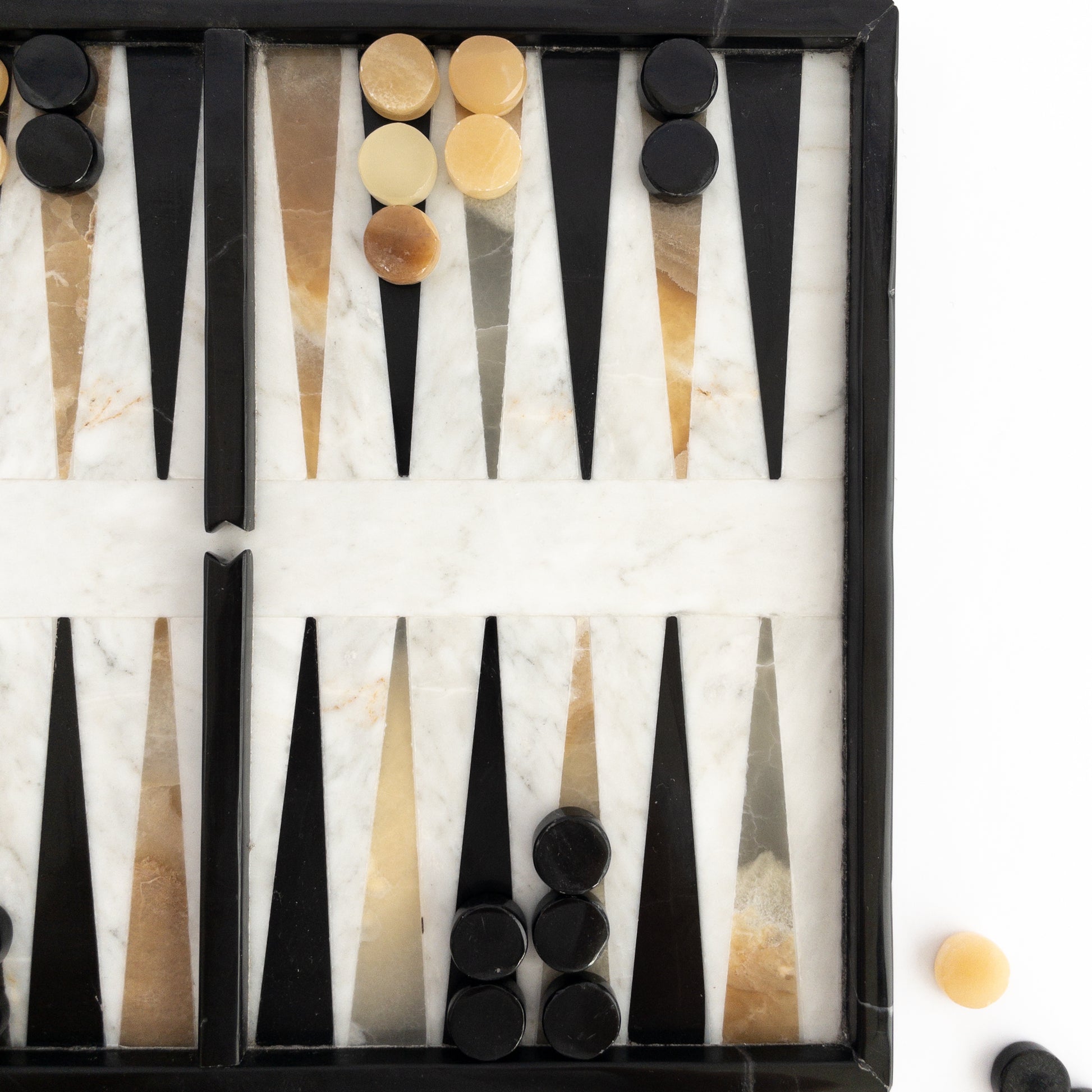luxury coffee table backgammon set made from natural stone