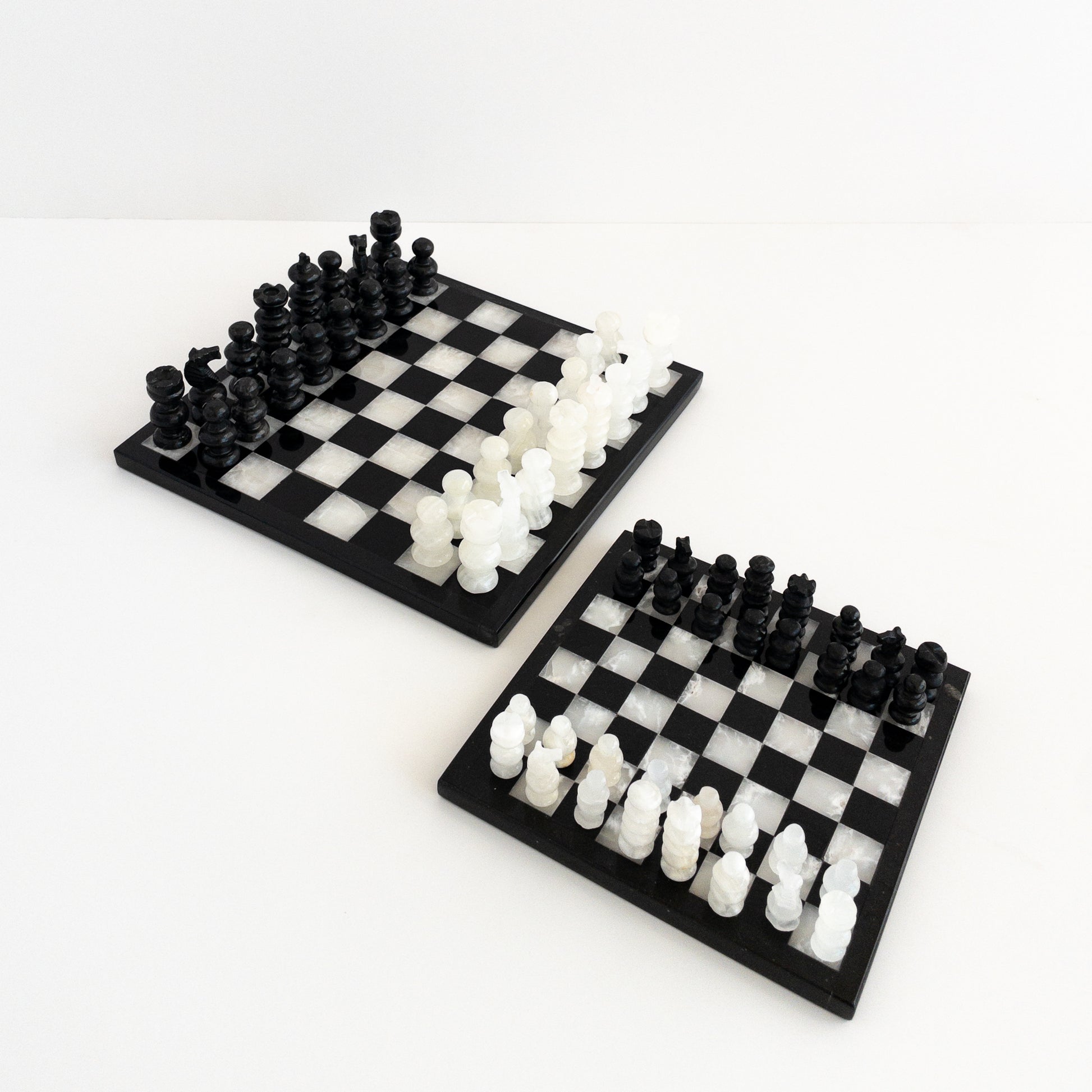 close-up of luxury chess with natural stone veining