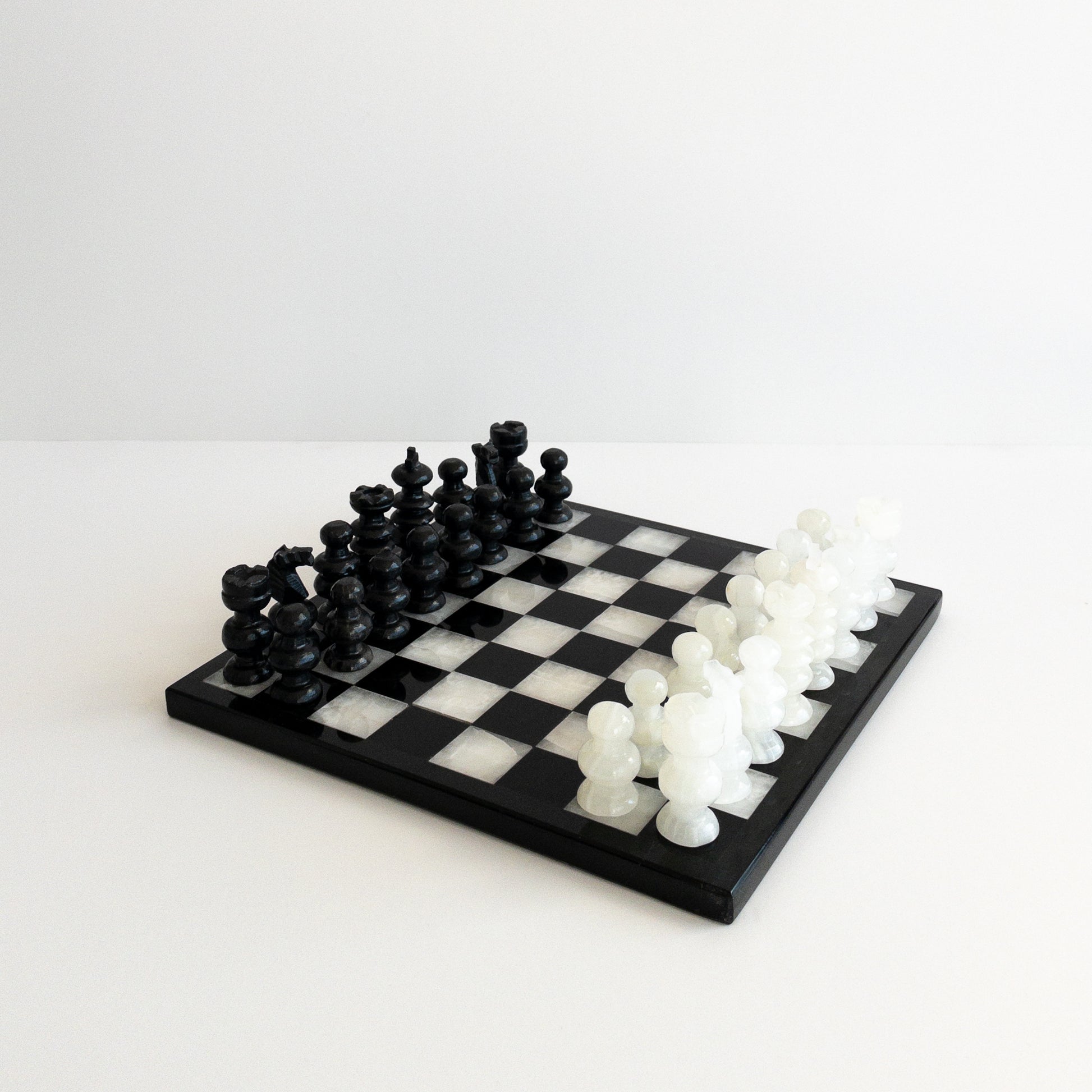 decorative marble chess board displayed as sculptural decor
