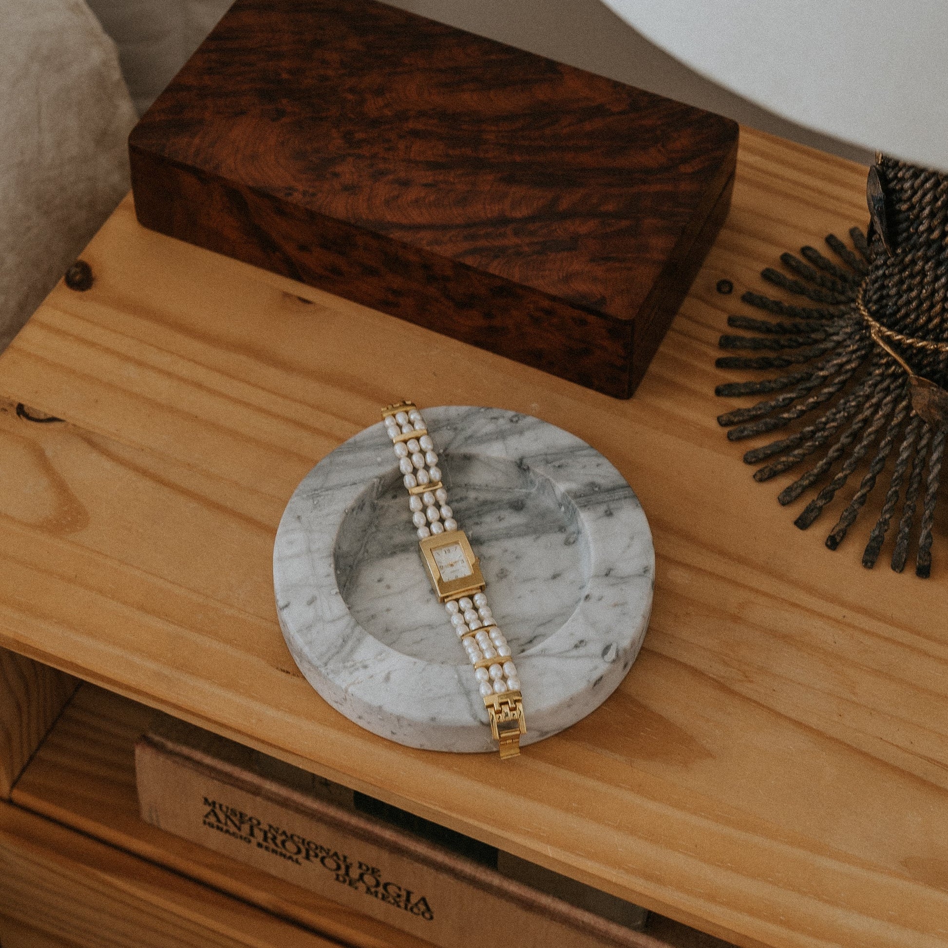 sculptural stone tray for everyday essentials