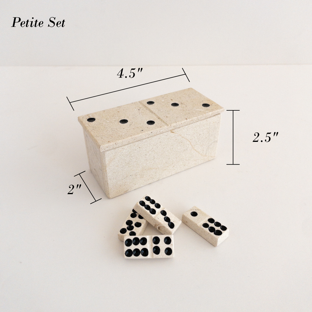 dimensions of travertine domino set