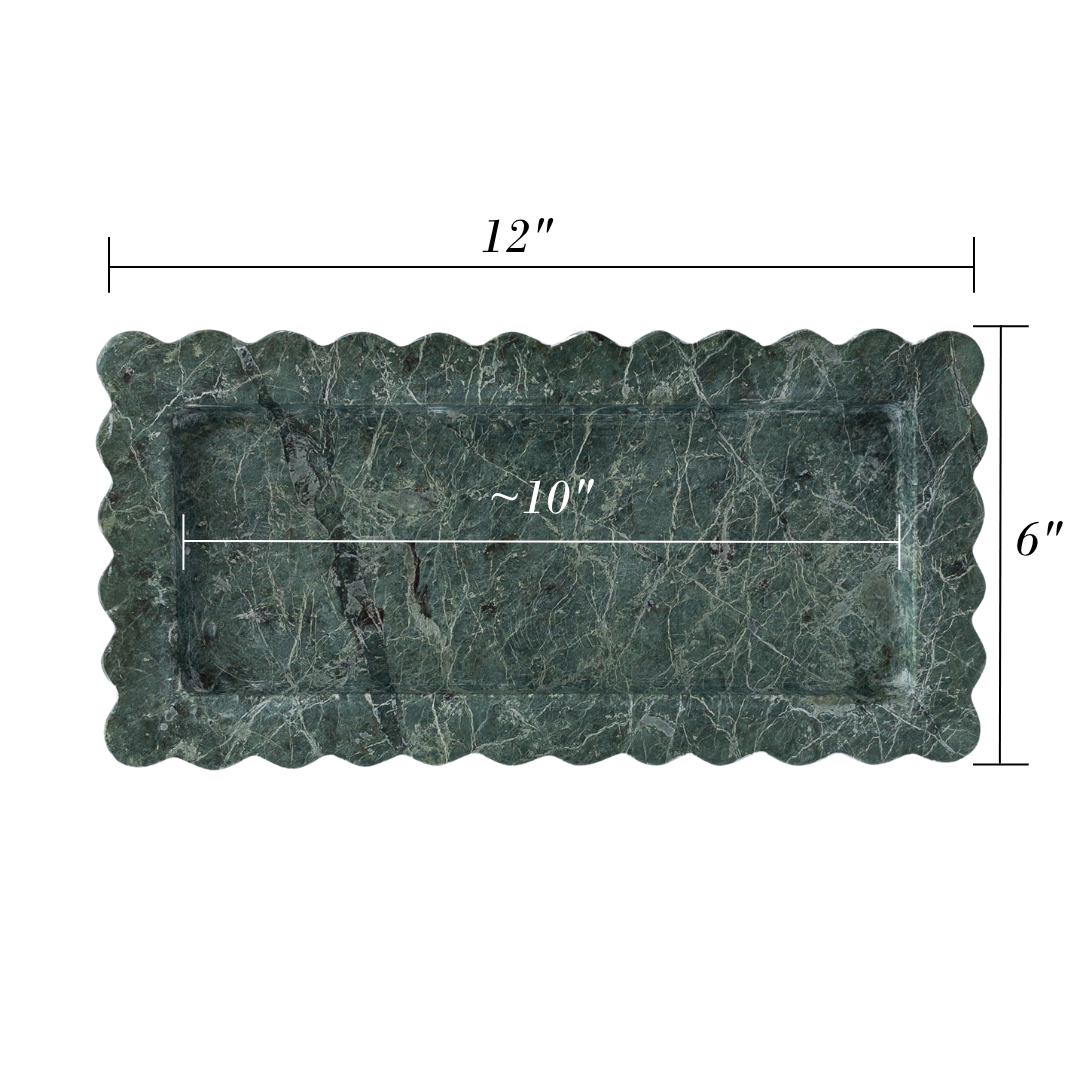 marble tray with labeled dimensions
