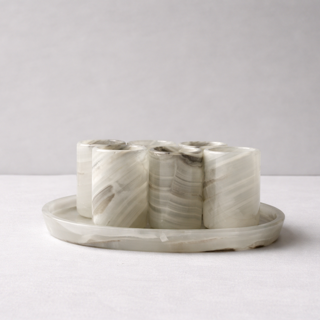 natural stone shot glass set