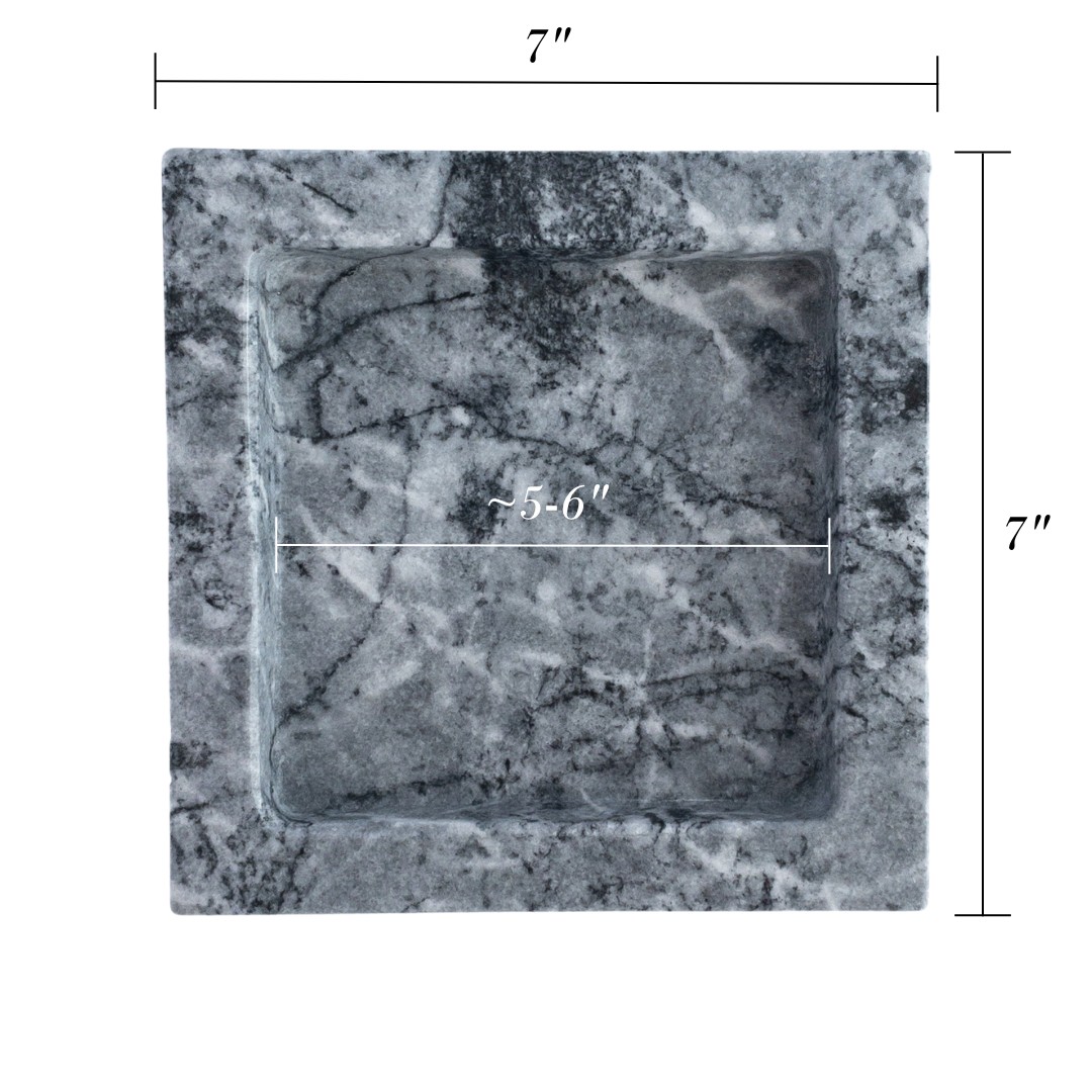 dimensions of grey marble natural stone valet tray