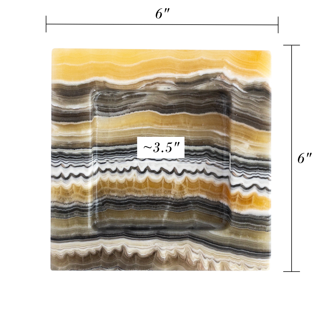 dimensions of natural onyx catchall tray