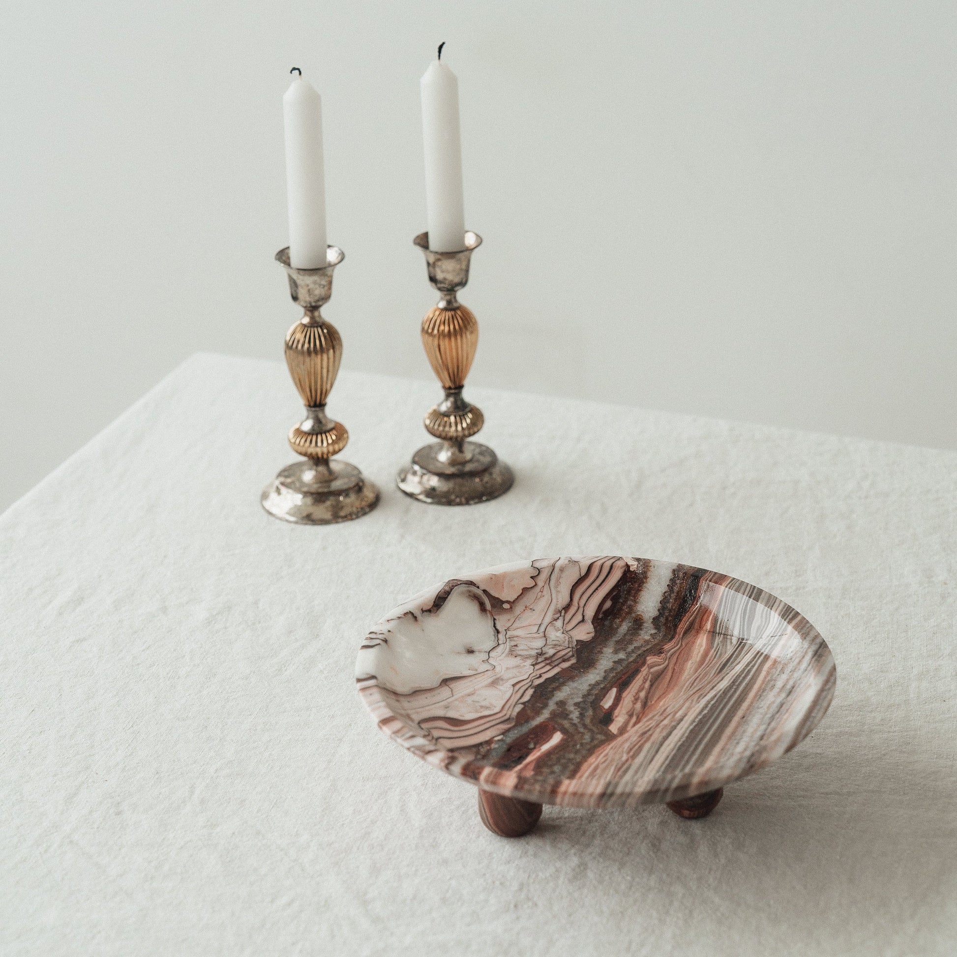 top view of handcrafted onyx dish