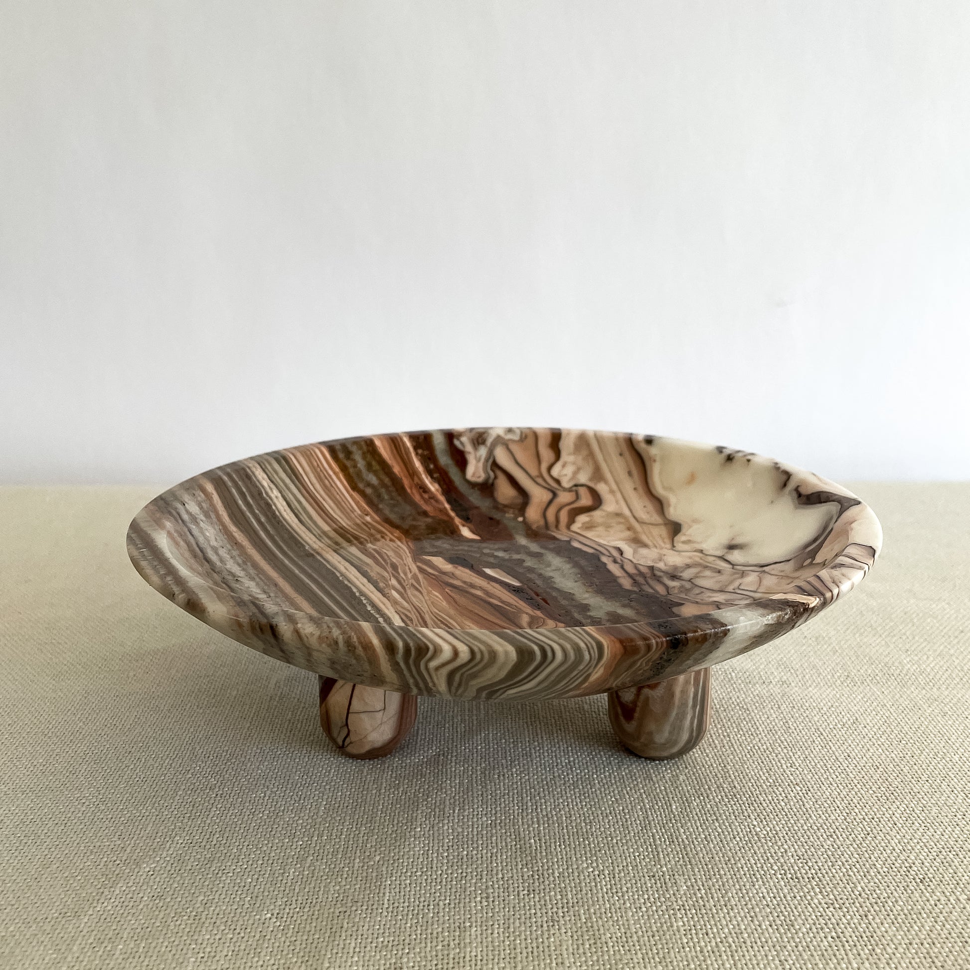 polished stone serving dish detailed veining